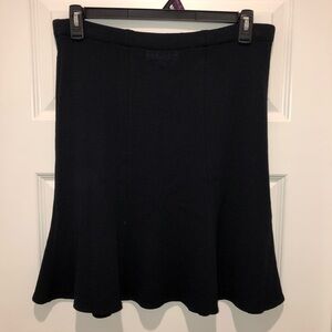 ST. John Collection Caviar Black Santana Knit Flounce Hem Pull On Skirt sz 4